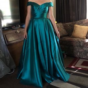 Satin Green Prom Dres